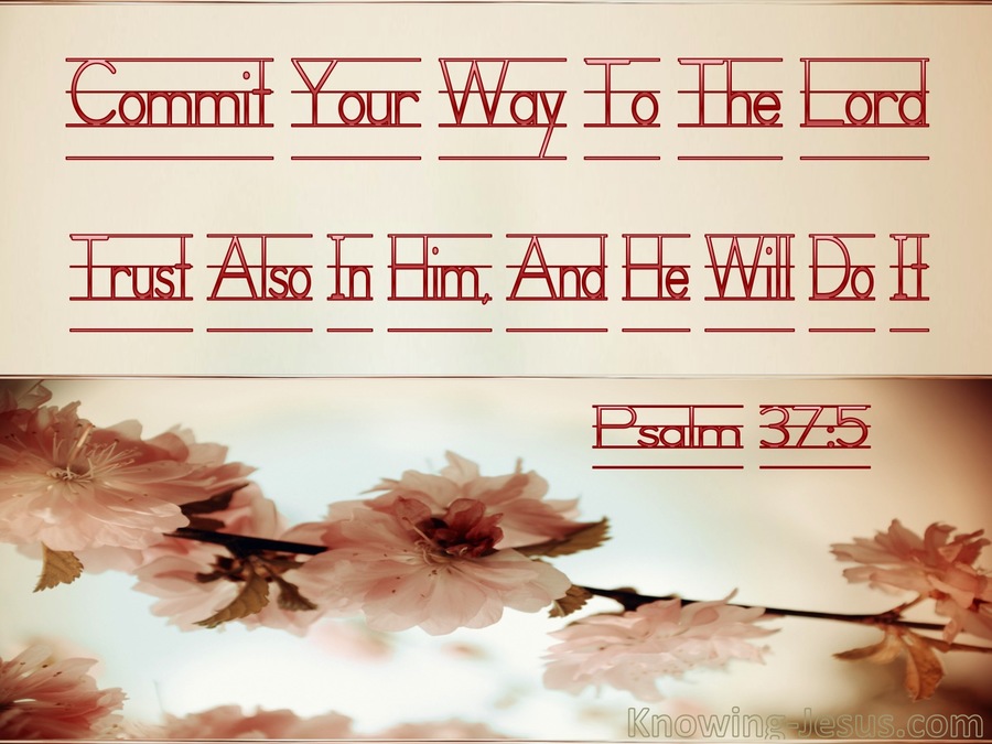 Psalm 37:5 Commit Your Way To The Lord (beige)